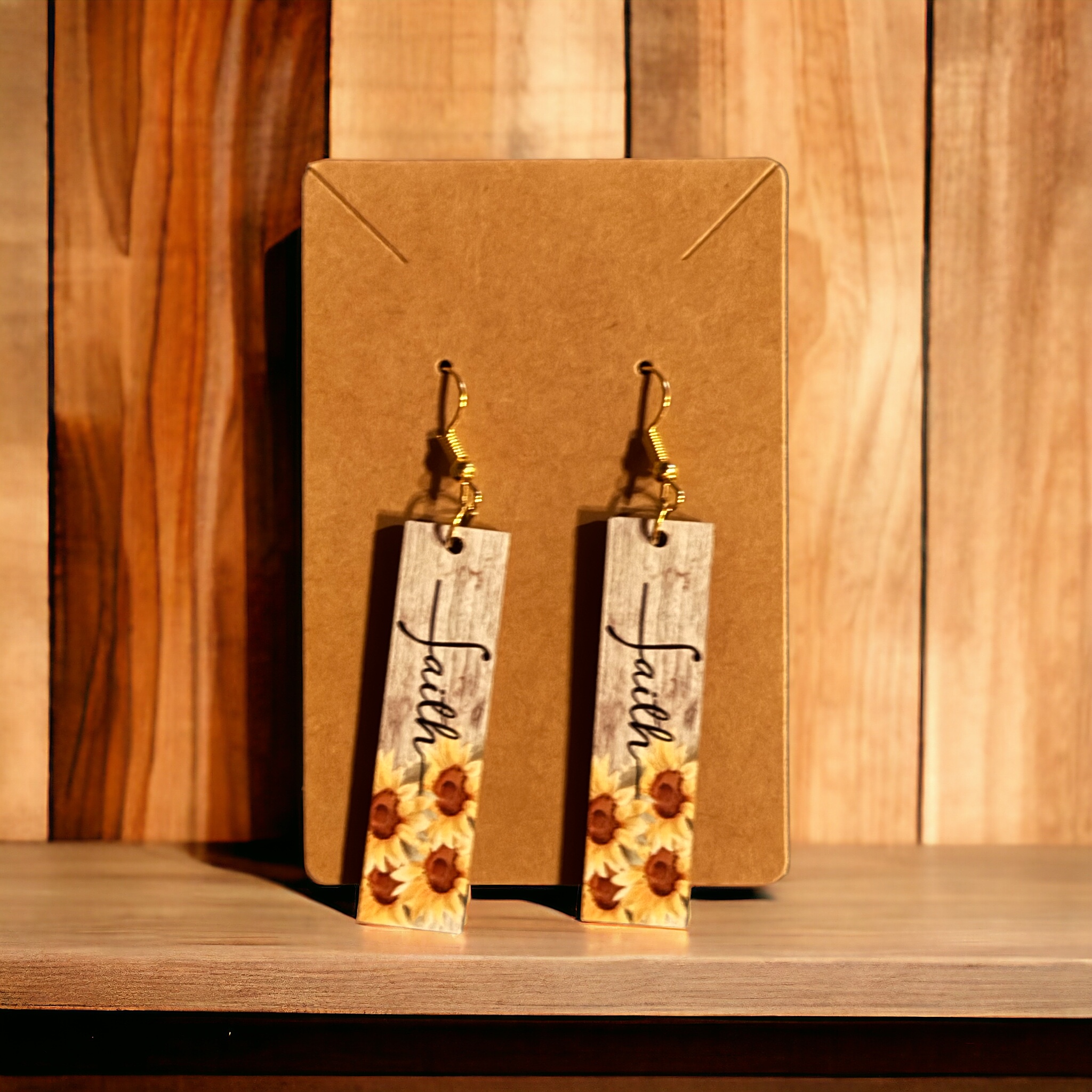 Faith Collection - Sunflower Bar Earring "faith"